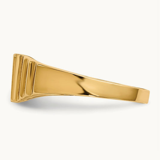 Rectangular Satin Baby Signet Ring, 14K