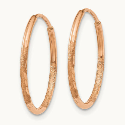 Diamond-cut Endless Hoop Earring — 14K Rose Gold