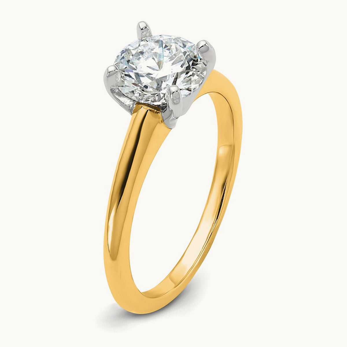 Round Solitaire Engagement Ring, 0.25-5.00 ct tw Lab-Grown Diamond — 14K Two-Tone