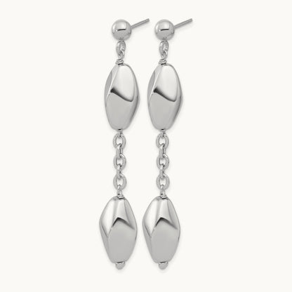 Rhodium-plated Polished Post Dangle Earrings, Sterling Silver — Leslie's