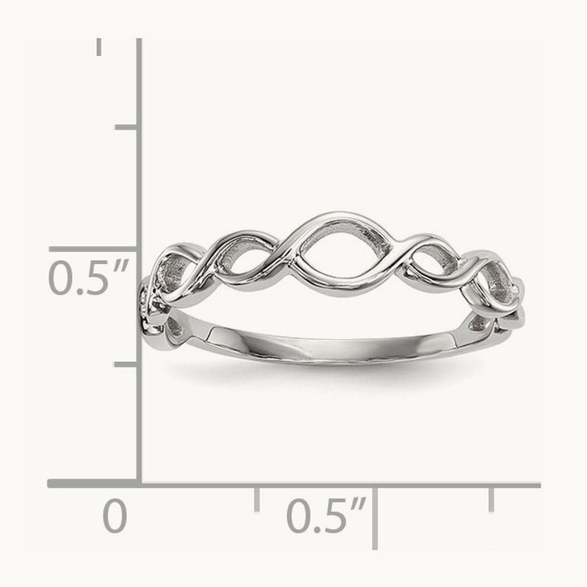 Polished Twisted Loops Ring, 14K White Gold