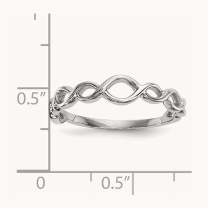 Polished Twisted Loops Ring, 14K White Gold