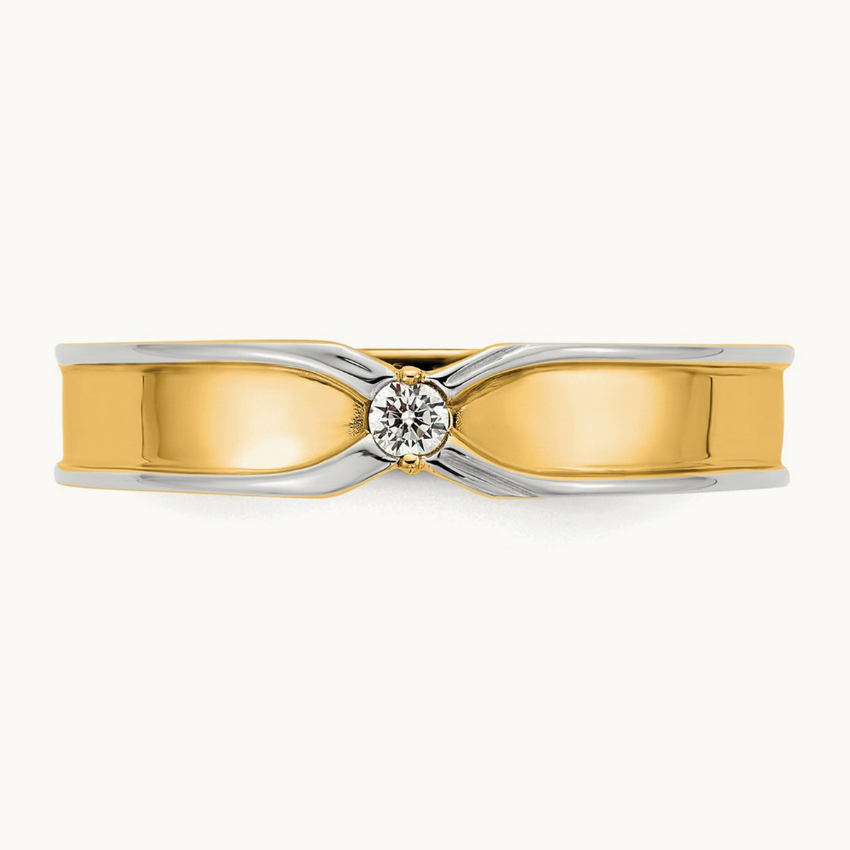 14ktt IB Goodman Mens Polished Complete 1/20ct Diamond Ring