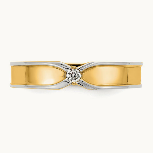 14ktt IB Goodman Mens Polished Complete 1/20ct Diamond Ring