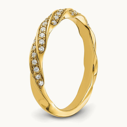 Complete Twisted Diamond Wedding Band, 14K