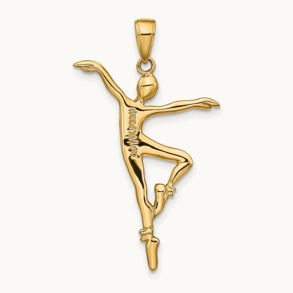Ballet Dancer Pendant, 14K