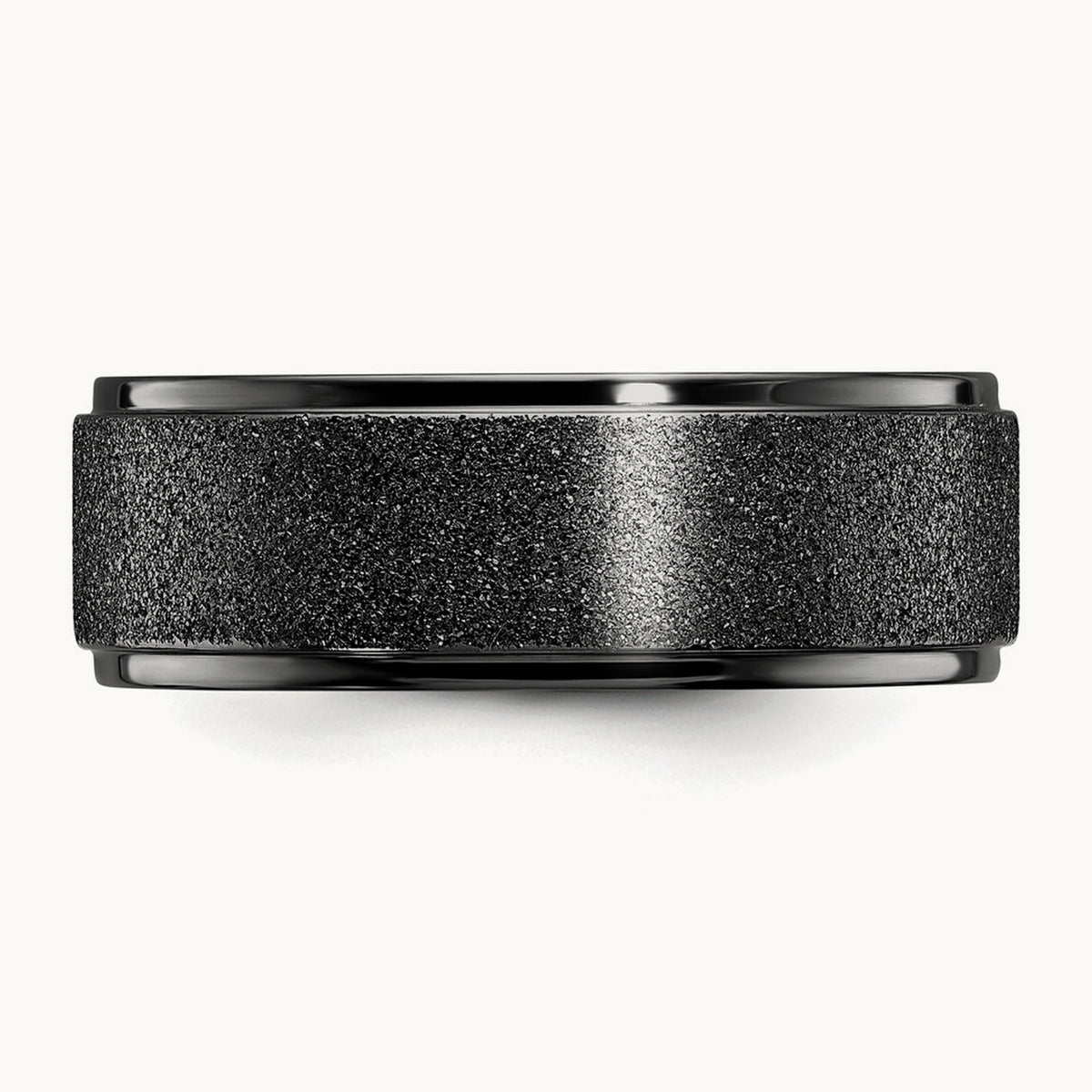 Polished Laser-cut Center Black IP-plated Band, 8mm, Titanium