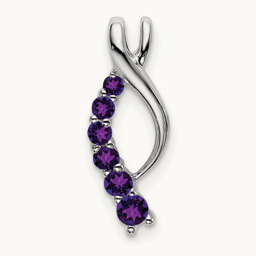 Amethyst Journey Chain Slide, 14K White Gold