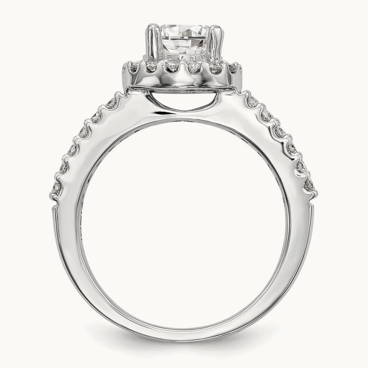 Round Semi-Mount Halo Engagement Ring — 1/2 ct, 7