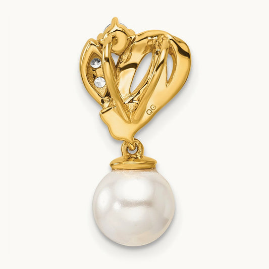 Polished Diamond and Pearl Chain Slide — photo set