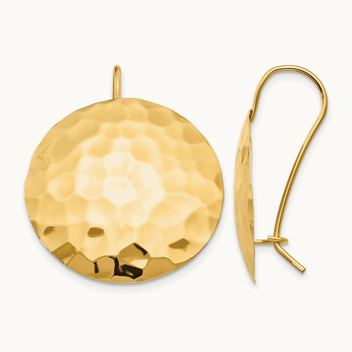 Hammered Circle Earrings — 29mm