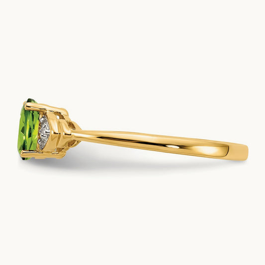 Peridot and Diamond Ring, 14K