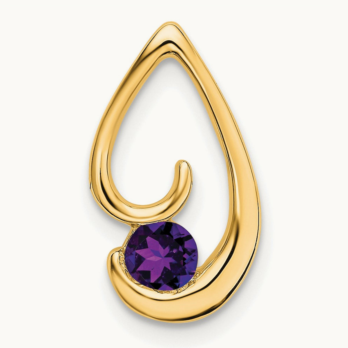 Amethyst Chain Slide — 14K Yellow Gold