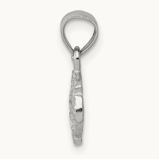 Sand Dollar Pendant, 14K White Gold