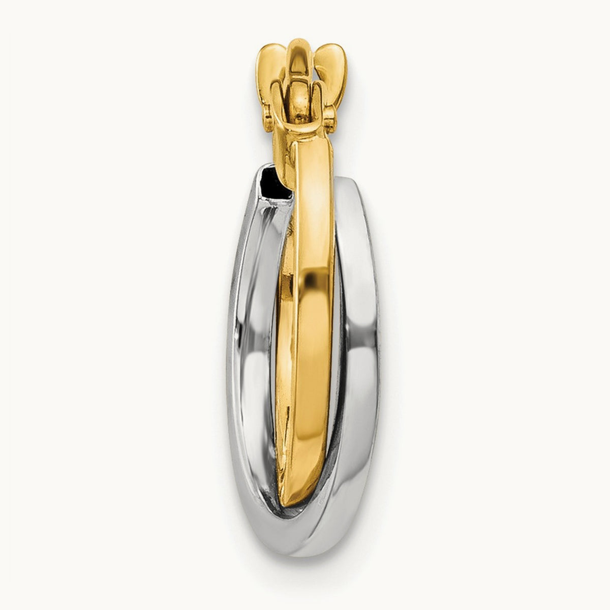Single Polished Hollow Hoop Earring — photo set