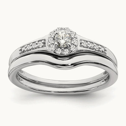 Diamond Cluster Complete Engagement Ring — photo set