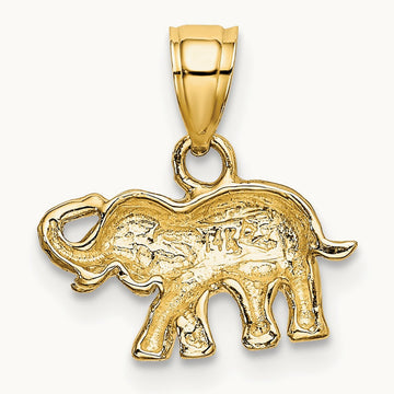 w/ Rhodium Small Elephant Charm, 14K