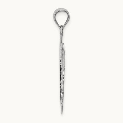 Polished Leaf Pendant, 14K White