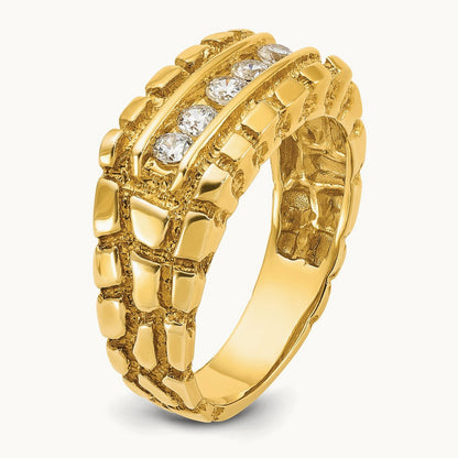 IBGoodman Men's Diamond Nugget Complete Ring, 14K