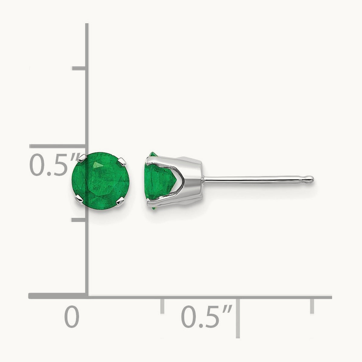 Emerald Stud Earrings — 5mm