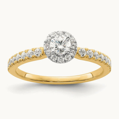 Petite Halo Engagement Ring, 0.50 ct tw Lab-Grown Diamond