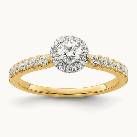 Petite Halo Engagement Ring, 0.50 ct tw Lab-Grown Diamond