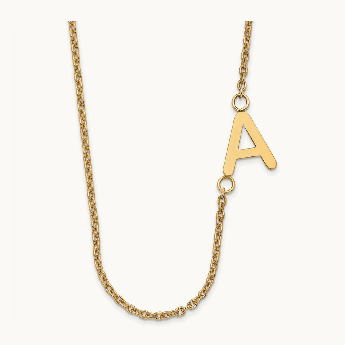 Sterling Silver/Gold-plated Small Offset Initial Necklace