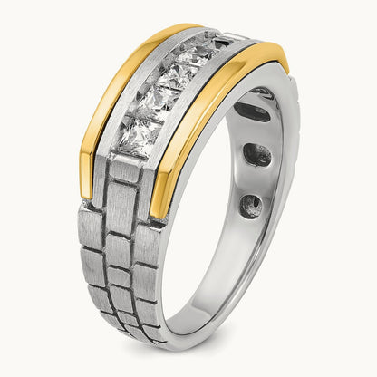 5 Stone Men's Ring, 1.00 ct tw Lab-Grown Diamond