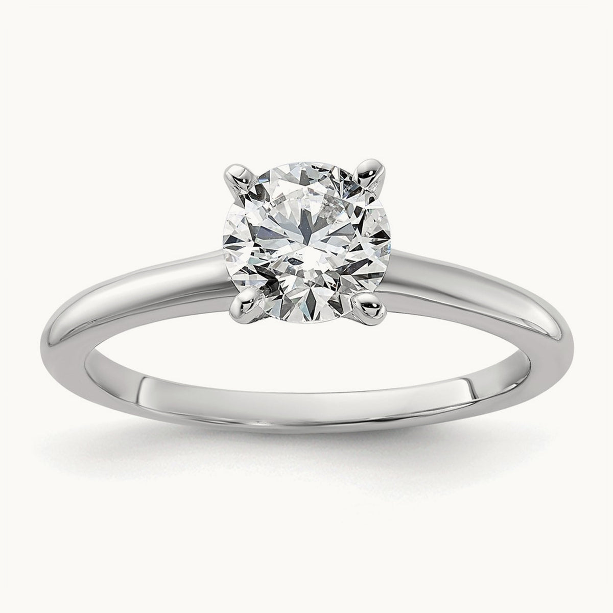 Round Solitaire Engagement Ring, 0.25-5.00 ct tw Lab-Grown Diamond — 1 ct, 14K White Gold