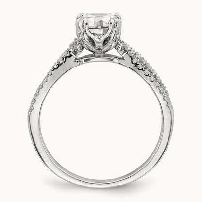 Criss-Cross 1ct Round Semi-Mount Eng Dia Ring, 14K White Gold