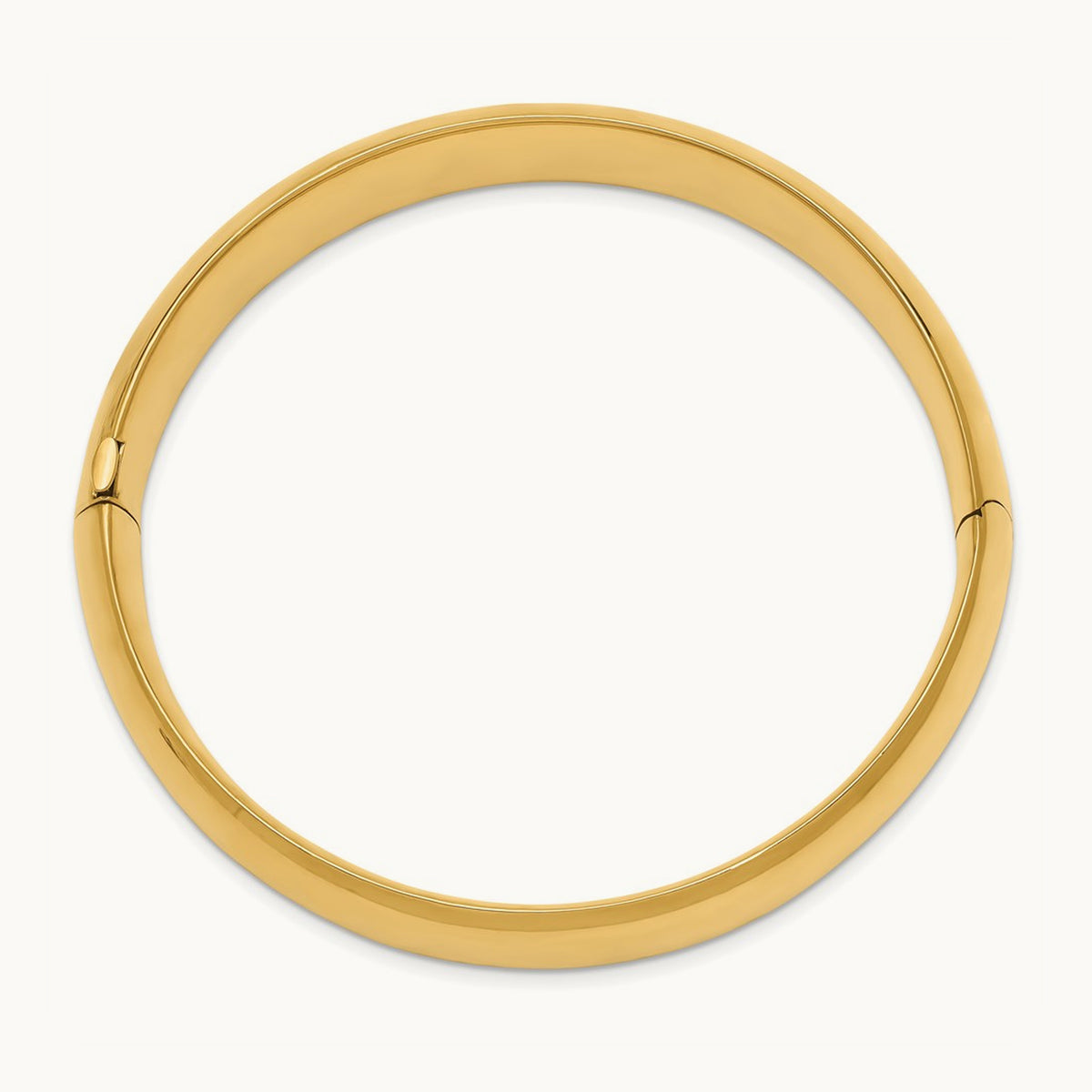 9/16 High Polished Hinged Bangle Bracelet, 14K