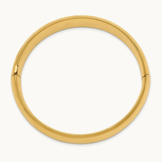 9/16 High Polished Hinged Bangle Bracelet, 14K