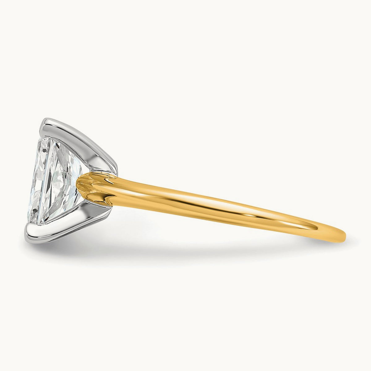 Radiant Solitaire Engagement Ring, 0.50-5.00 ct tw Lab-Grown Diamond — 1 3/4 ct, 14K Two-Tone