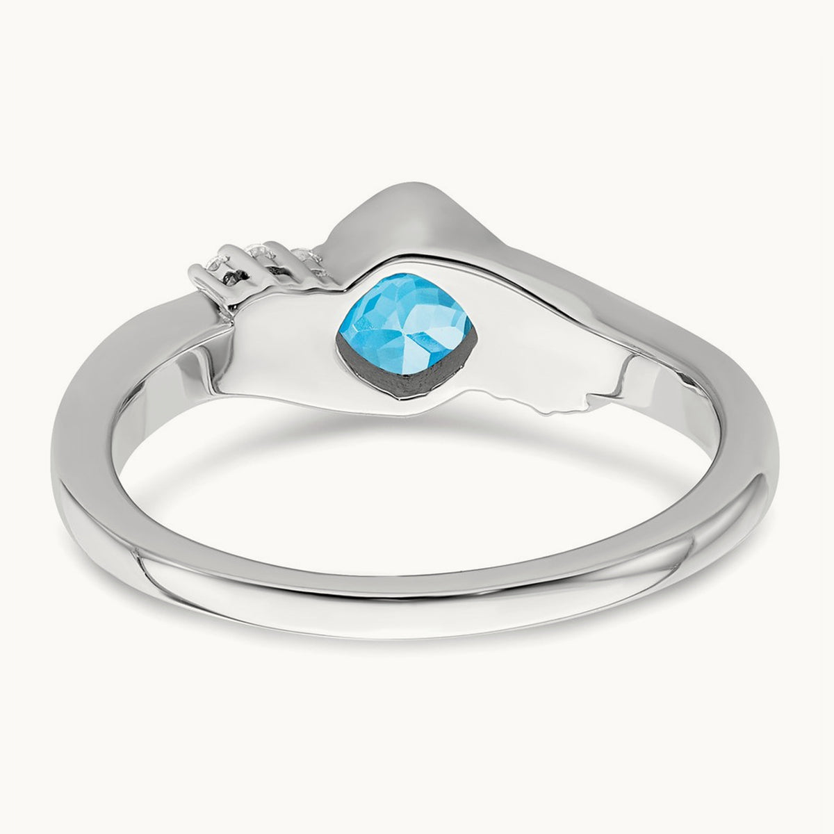Blue Topaz and Diamond Ring, 0.06 ct tw, 14K Gold — 14K White Gold