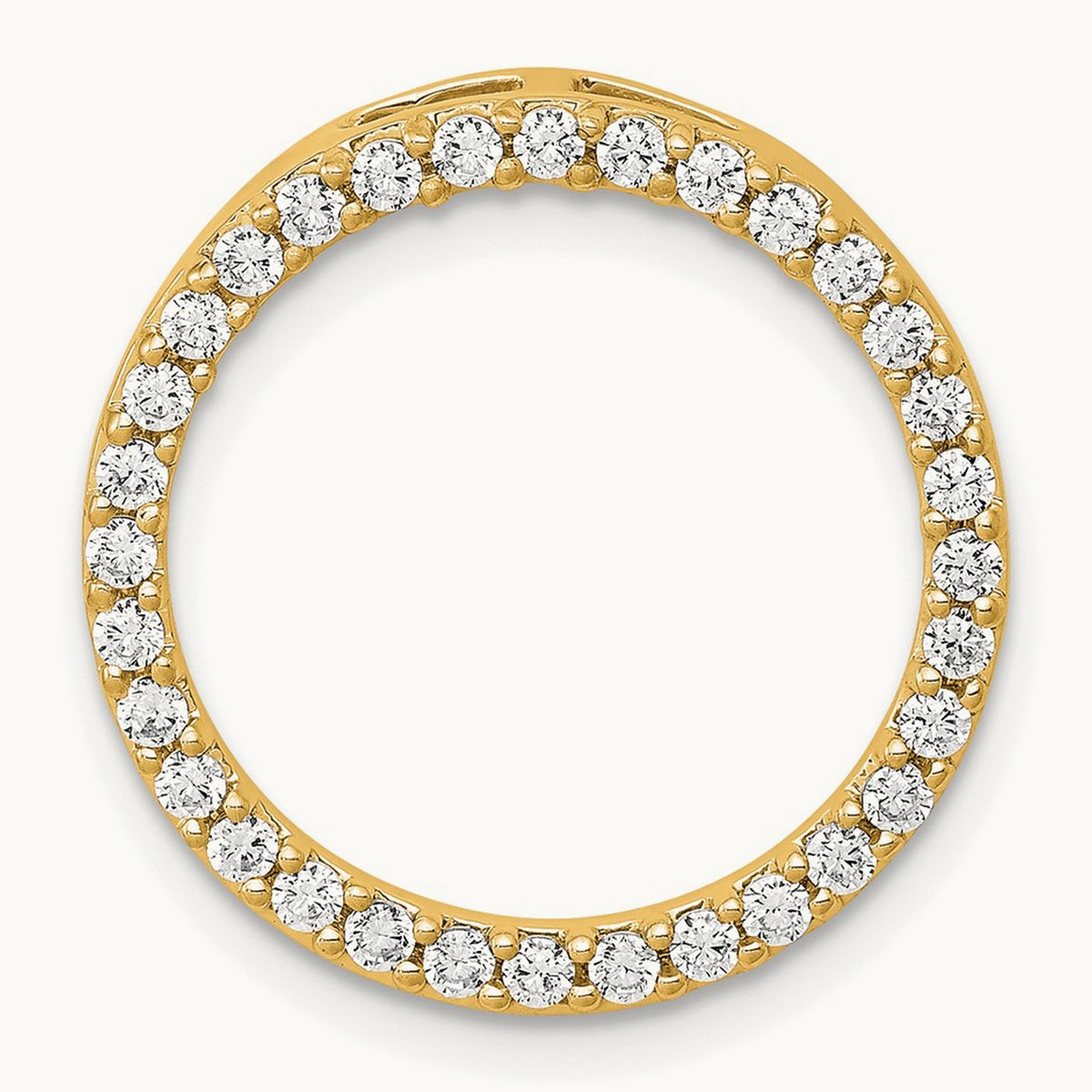 Diamond Circle Chain Slide — 14K Yellow Gold, 19.5mm
