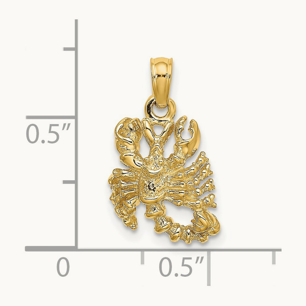 3-D Scorpio Zodiac Charm, 14K