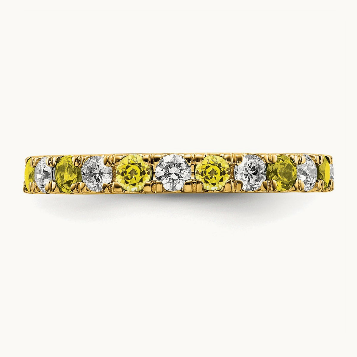 Created Yellow Sapphire Eternity Band — 14K Yellow Gold, 2.65 mm