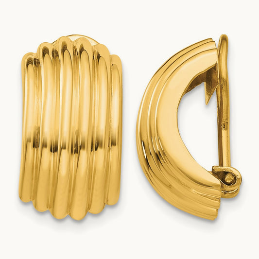 Omega Clip Non-pierced Earrings, 14K