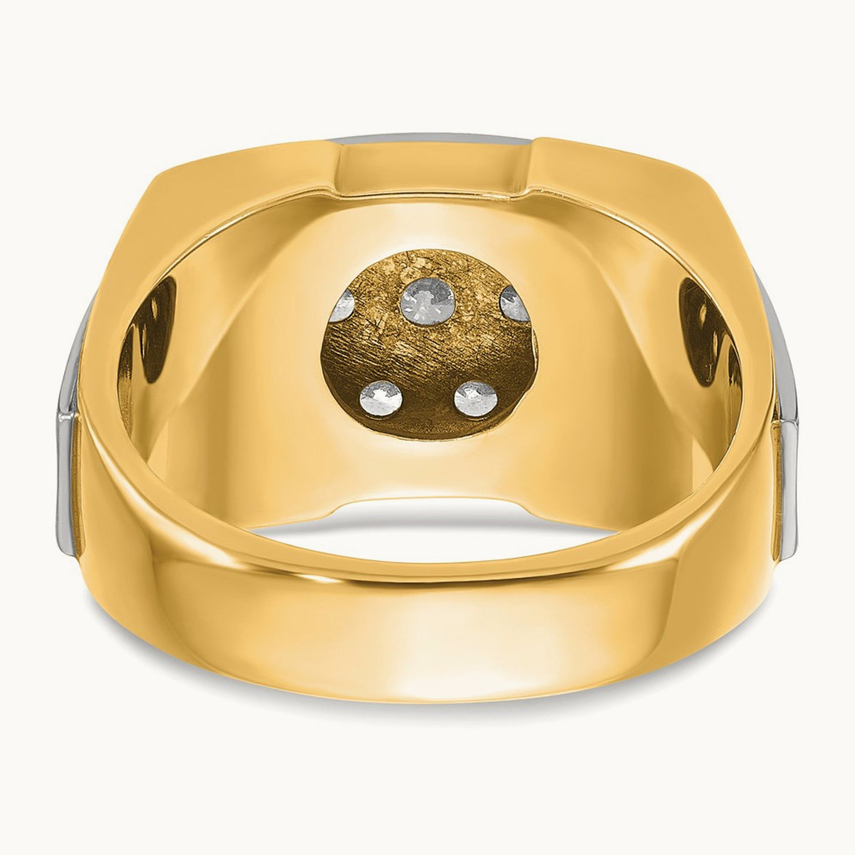 IBGoodman Men's Polished and Satin Diamond Cluster Ring, 14K Two-tone