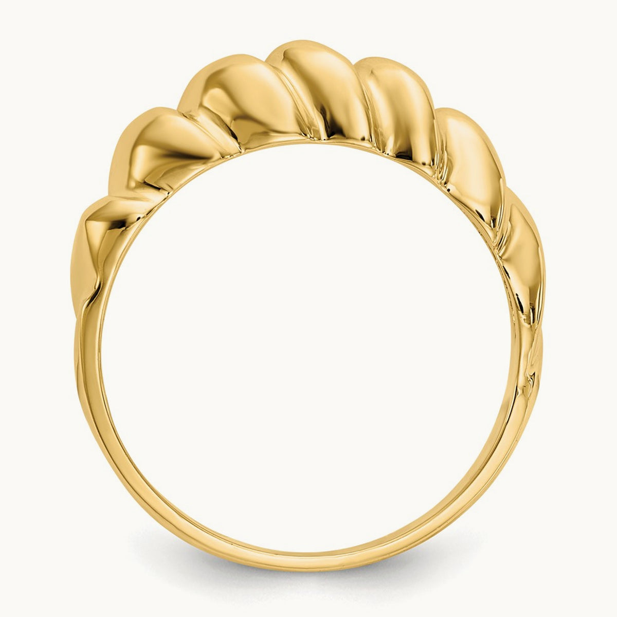 Polished Twisted Dome Ring, 14K