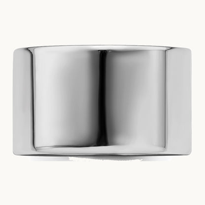 Sterling Silver Rhodium-plated 12mm Flat Band