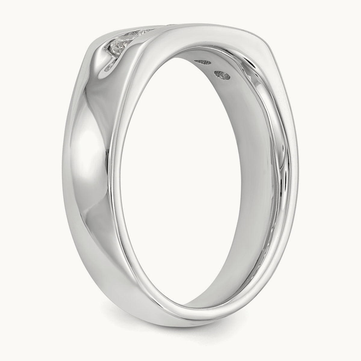 5-Stone Diamond Channel Band, 14K White Gold