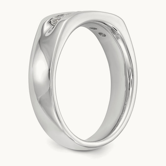 5-Stone Diamond Channel Band, 14K White Gold