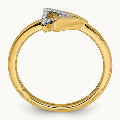 Polished Double Triangle Diamond Ring, 14K