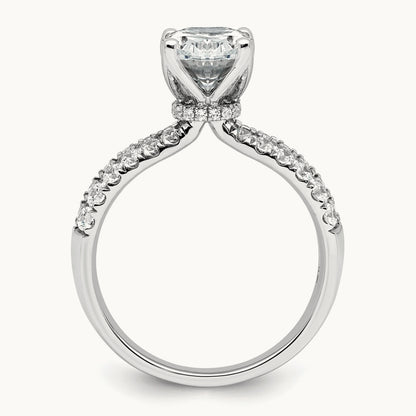 1 5/8ct Cert Lab Grown Diamond VS+ F+ Oval Comp Eng Ring, 14K White Gold