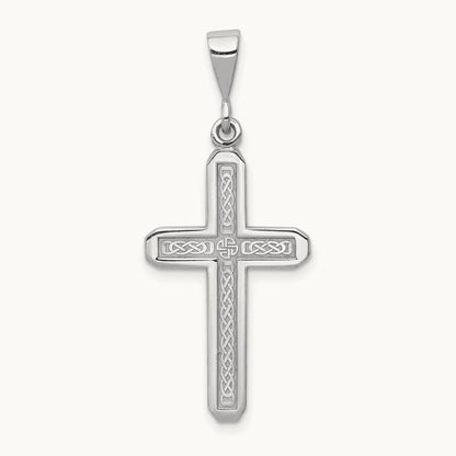 Cross Charm, 14K White Gold