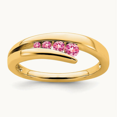 Tourmaline 4-stone Ring — 14K Yellow Gold, 7