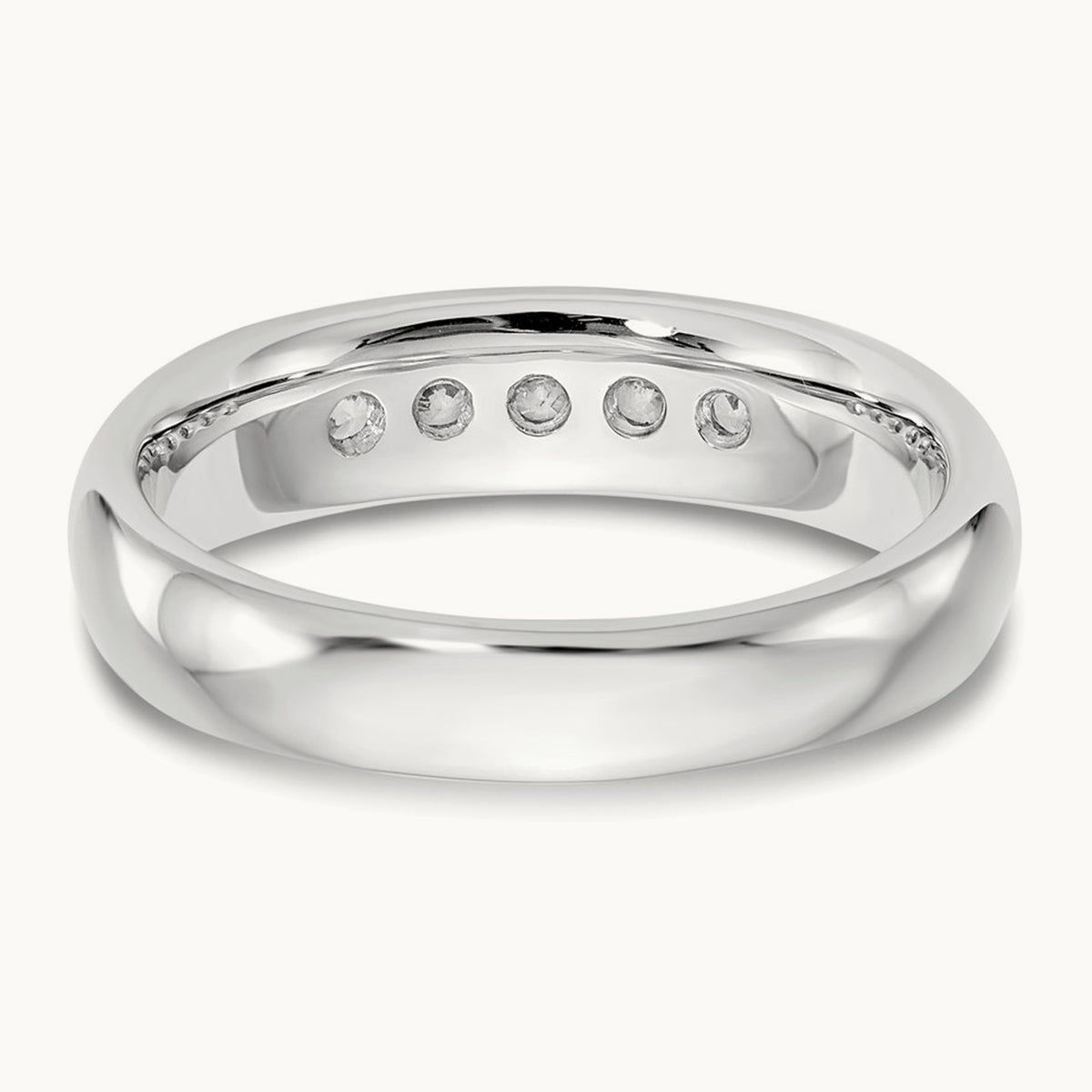 5-Stone Diamond Channel Band, 14K White Gold