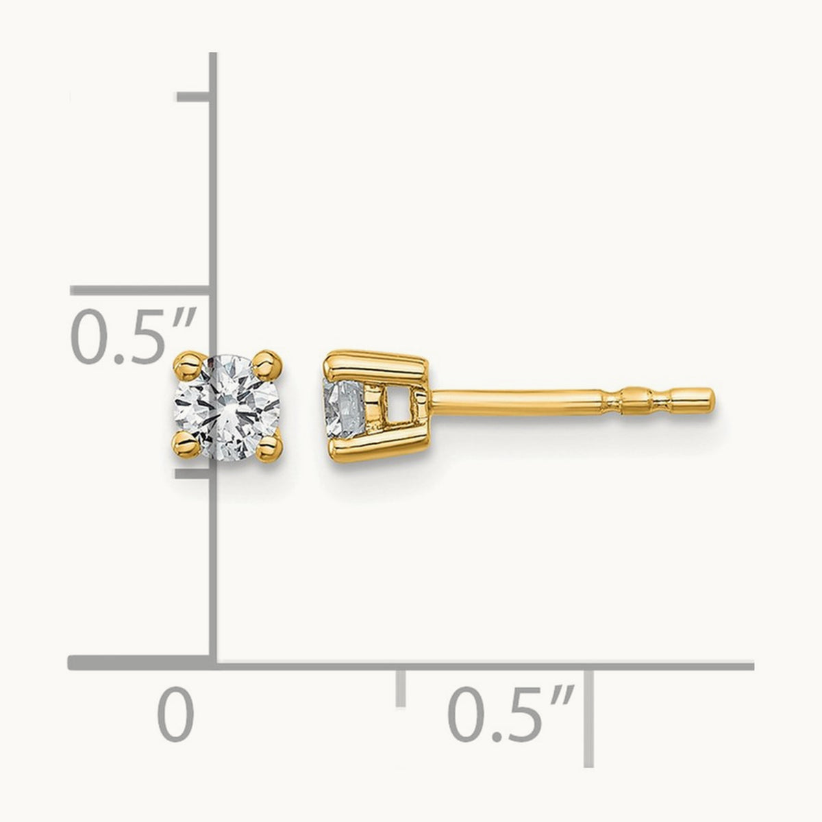 Round Heavyweight Stud Earrings, 0.10-7.00 ct tw Lab-Grown Diamond — 1/3 ct, 18K Yellow Gold