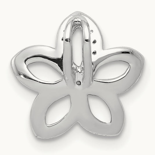 1/20ct. Diamond Flower Chain Slide, 14K White Gold